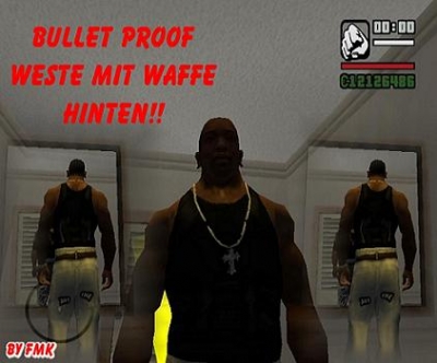 Download: Skins 50cent Bullet Proof Weste Mit Waffe für GTA: San