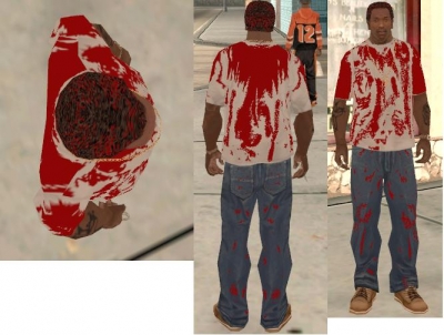 Blut verschmierte Kleidung