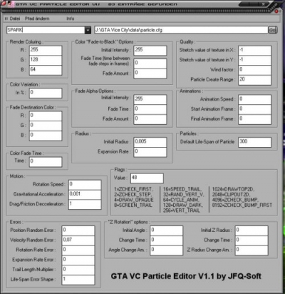 Particle Editor für Vice City V1.1