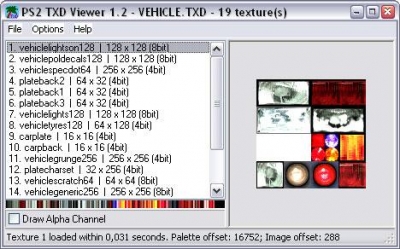 PS2 TXD Viewer