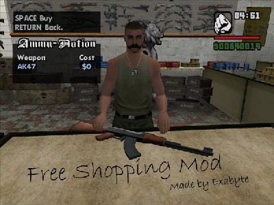 Grant Theft Auto - Free Shopping Mod