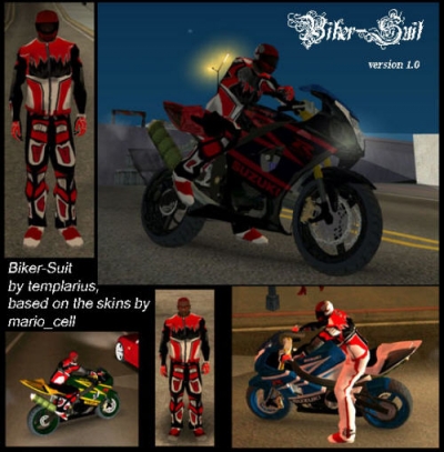 Biker-Suit Red Black White