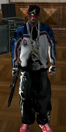 AL Wissam Leather Jacket blue/white