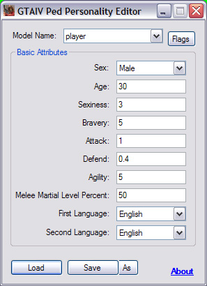 GTAIV Ped Personality Editor v1