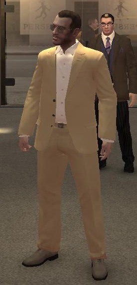 Beige Anzug mit Hose & Armani Gürtel