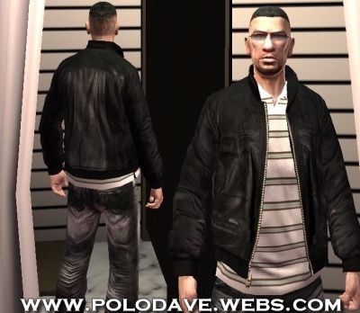 Leather jacket + original white polo V2jacket 
