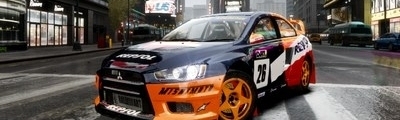 DirT 3 Mitsubishi Evo X with spinning rear fans