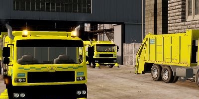 Road Sweeper and Dustbin Truck
