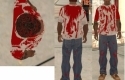 Blut verschmierte Kleidung