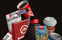 New cups, newspapers, cans etc.