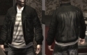Leather jacket and white polo